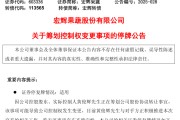 贵阳明日停牌！又一A股，筹划控制权变更