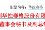 贵阳华控赛格董事长、董秘、副总经理三高管同日辞职
